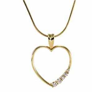 14K Yellow Gold Journey Heart Pendant Necklace