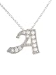 Sterling Silver Initials A CZ Pendant with Link Chain