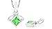 Princess Cut Peridot Pendant Sterling Silver