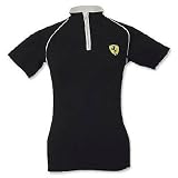 Ferrari Black Ladies Shield Zip Top