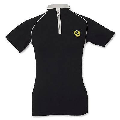 Ferrari Black Ladies Shield Zip Top