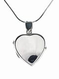 Sterling Silver Heart Locket Pendant with 18 Snake Chain