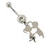 Boy and Girl Kissing Stainless Steel Belly Ring