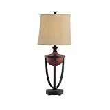Kichler Lighting 70506 31-Inch Portable Outdoor Table Lamp, Distressed Black Finish and Ceramic Accent with Sedona Textured Linen Sunbrella Fabric