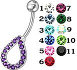 Fancy Jeweled Non-Moving Belly Ring Body Jewelry