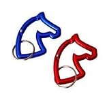 Horse Head Caribiner Key Ring - Red