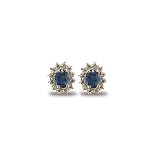Diamond & Sapphire Earring in 14K Yellow Gold (1.10 ctw)