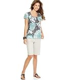 Style&co. Petite Printed Smocked Tunic & Bermuda Shorts