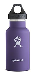 Hydro Flask 12 oz Vacuum Insulated Stainless Steel Water Bottle, Standard Mouth w/Loop Cap, Plum