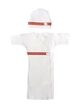 White Gown Set with Red Polka Dot Trim (Four preemie and newborn sizes), Small Infant 5-8 Pounds