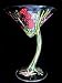 Butterfly Meadow Design - Hand Painted - Sexy Martini - 7 oz. (curved stem)