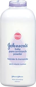 Johnson's Baby Powder, Pure Cornstarch, Lavender & Chamomile, 22 Ounce  (Pack of 2)
