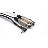 2Ft Microphone Cable Dual Xlr3F To Ra 3.5Mm Trs With White Earbud Headphones