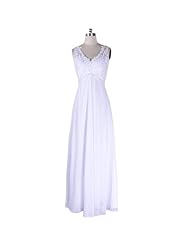 V-neck Chiffon Sheath Fitted Beaded Lace  Dress with a Brush/Sweep Train 