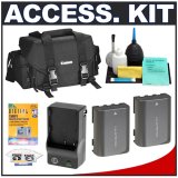 Canon 2400 Digital SLR Bag / Case + 2 Spare NB-2LH Batteries for Canon + CTA Charger for NB-2LH Battery + LCD Screen Protectors + Deluxe 6-Piece Cleaning Kit for Canon EOS Digital Rebel XT & Digital Rebel XTi SLR Cameras