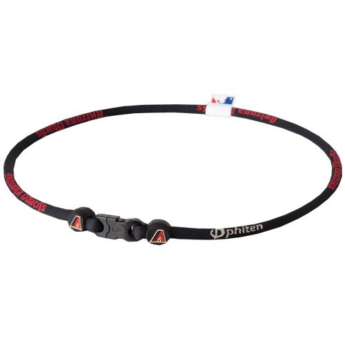 Phiten Titanium Necklace X30, Arizona Diamondbacks, Black, 22 Inch