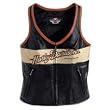 Harley Davidson Women's Prestige Leather Vest. Embroidered graphics. 98134-08VW
