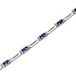 14K White Gold Sapphire and Diamond Bracelet