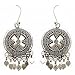 Dangle Fashion Earrings in Sterling Silver Indian Style 2 inches (ers185)
