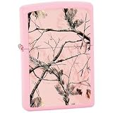 Zippo Feature Matte Pink Finish Realtree APG Camo Pattern 1-1/2 X 2-1/4 X 1/2 Inch Gift Boxed