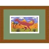 Izzy The Iguanodon Framed Art Poster Print by Sophie Harding, 18x14