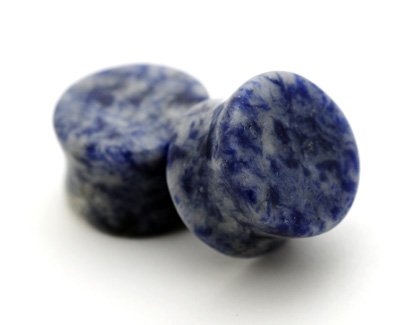 Blue Lapis Stone Plugs - 4g - 5mm - Sold As a Pair