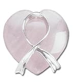 Solid Sterling Silver Rose Quartz Breast Cancer Awareness Pin*
