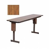 72" W x 18" D Panel Leg Folding Seminar Table with Adjustable Leg Finish: Medium Oak