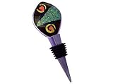 ArtisanStreet's Mocha - Dichroic Fused Glass Art Bottle Stopper With Wood Stand. Use for 750 ml or 1 L Wine or Liquor Bottles, Oil & Vinegar, Cooking Wine or Perfume Bottles. One of a Kind.