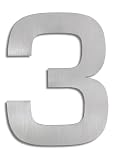 Review SKS Design  / Large house number three - brushed stainless steel