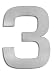 Outdoor Living : Large house number three - brushed stainless steel