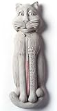 Cast Stone KITTEN CAT Indoor Outdoor GARDEN Kitty THERMOMETER