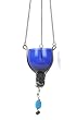 Bollywood Tealight Holder with Blue Cobalt Hanging Bead