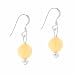  : STERLING SILVER 6MM GENUINE ARAGONITE STONE BEAD BEADED DANGLE HOOK EARRINGS