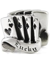 Genuine Ohm Beads (TM) Product. 925 Sterling Silver Lucky Hand European Bead Charm. 100% Satisfaction Guaranteed.