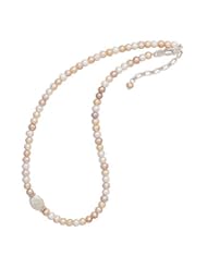 Multicolor Round and Oval Coin Cultured Freshwater Pearl Necklace