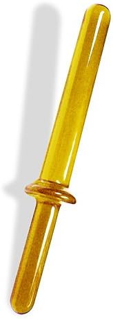 Joyful Pleasure Golden Wand Hand Blown Glass Massager 10.25 Inch