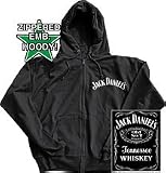 JACK DANIEL'S EMBROIDERED LABEL 2-SIDED HOODED SWEATSHIRT WITH ZIPPER