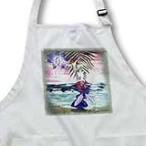CASTLES OF JOY - BLACK Full Length Apron With Pockets 22w X 30l by 3dRose LLC