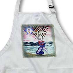 CASTLES OF JOY - BLACK Full Length Apron With Pockets 22w X 30l by 3dRose LLC