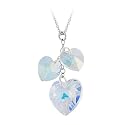 3 Graduated Genuine Swarovski Elements on Sterling Silver Rolo Chain Necklace - 16" w/ 3" Extender