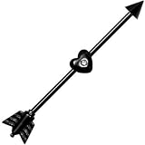 Heart and Arrow Black Anodized Titanium Industrial Project Bar 32mm