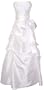 Strapless Taffeta Bridesmaid Prom Holiday Formal Gown Long Dress Junior Plus Size, Small, White