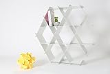 Floating hexagon shelves, wall shelves, white standing shelf or wall shelf, Metal Ruche shelving unit Size L