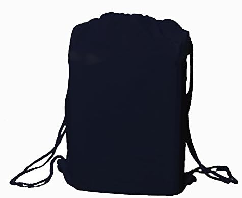 Drawstring Backpack Bag Solid Navy Blue