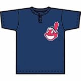 Majestic MLB Crewneck Replica Jersey (T-Shirt)-Cleveland Indians, Small