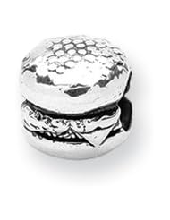 Hamburger Charm in Silver for Pandora and most 3mm Bracelets