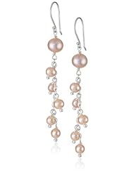 Long Pink Freshwater Cultured Pearl Drop Earrings