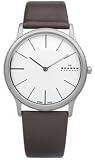 Skagen #858XLSLD Men's Ultra Slim Silver Dial Leather Band Dress Watch