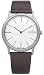 Skagen #858XLSLD Men's Ultra Slim Silver Dial Leather Band Dress Watch